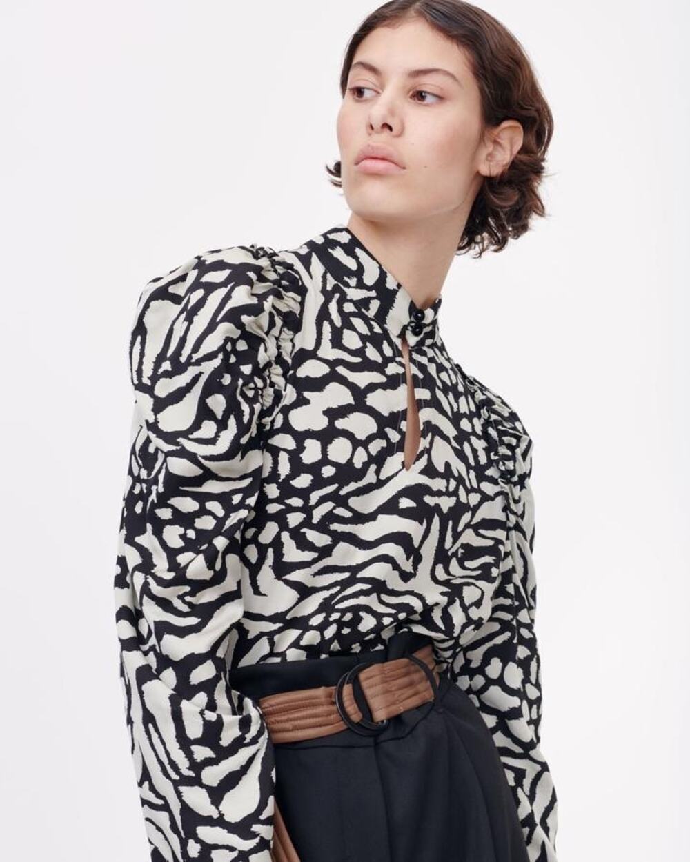 Munthe Black & White Long Sleeve Blouse